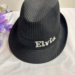 Grace Black Pinstripe Fedora